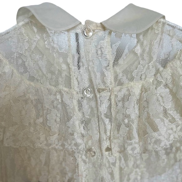 🗝️VINTAGE LACE DRESS 5T / 6 IVORY TIERED TURN OF THE CENTURY🗝️ - Picture 6 of 10